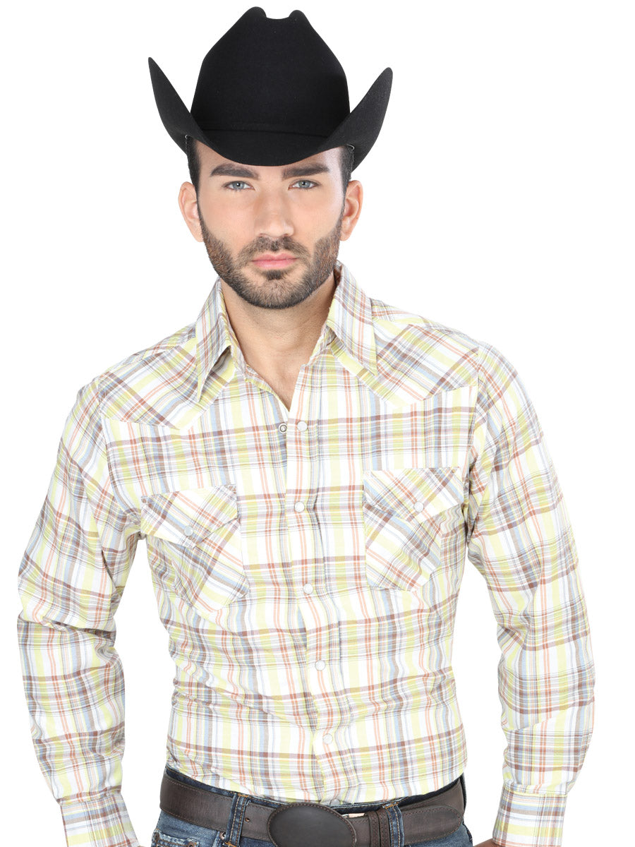 Camisa Vaquera M/ Larga El General S2018-2 60% Algodón 40% Poliéster Amarillo/Café 41701