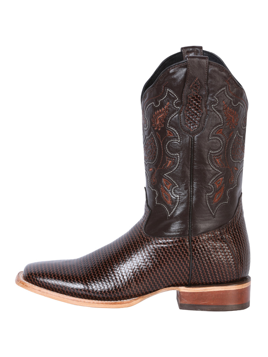 Bota Rodeo El General Sr-18-143 Piel Grabado Tejido Cigar 41791