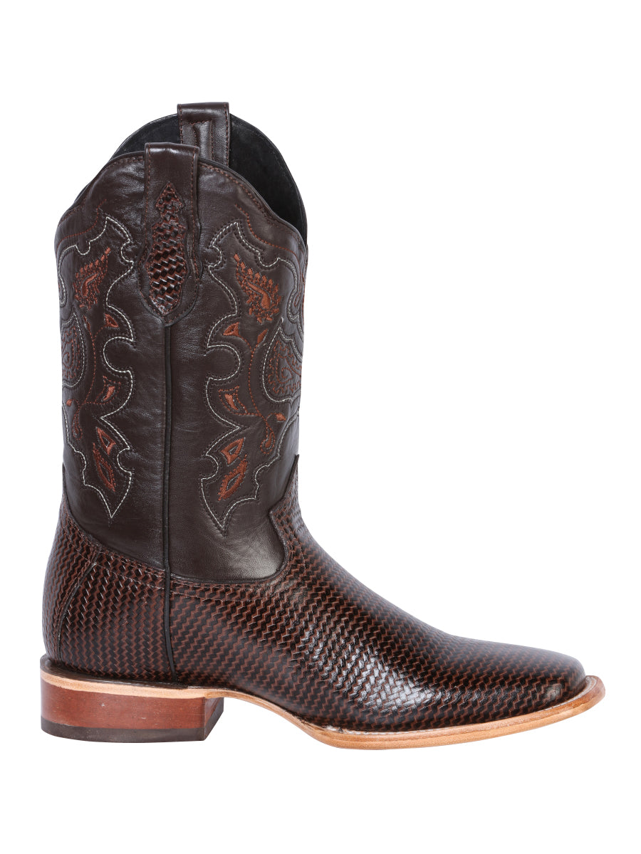 Bota Rodeo El General Sr-18-143 Piel Grabado Tejido Cigar 41791