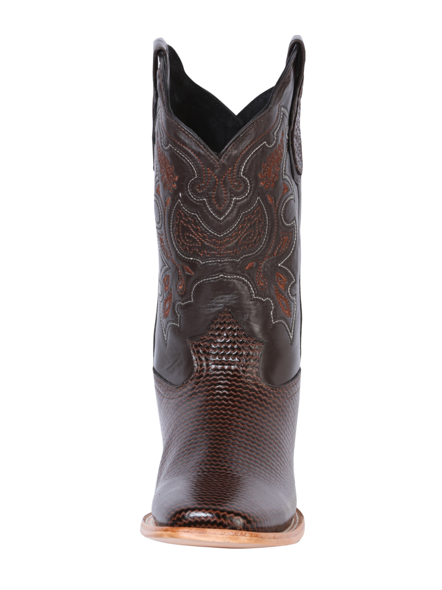 Bota Rodeo El General Sr-18-143 Piel Grabado Tejido Cigar 41791