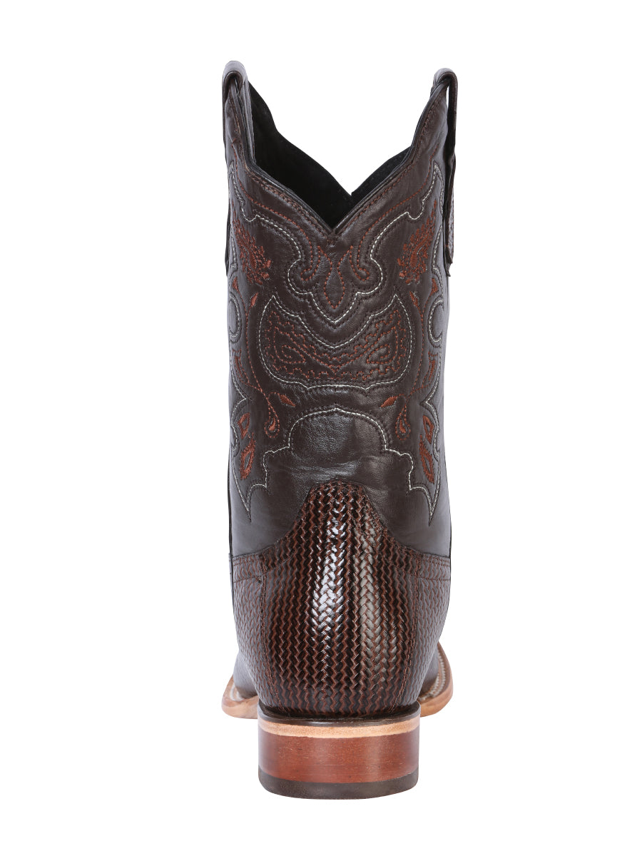 Bota Rodeo El General Sr-18-143 Piel Grabado Tejido Cigar 41791