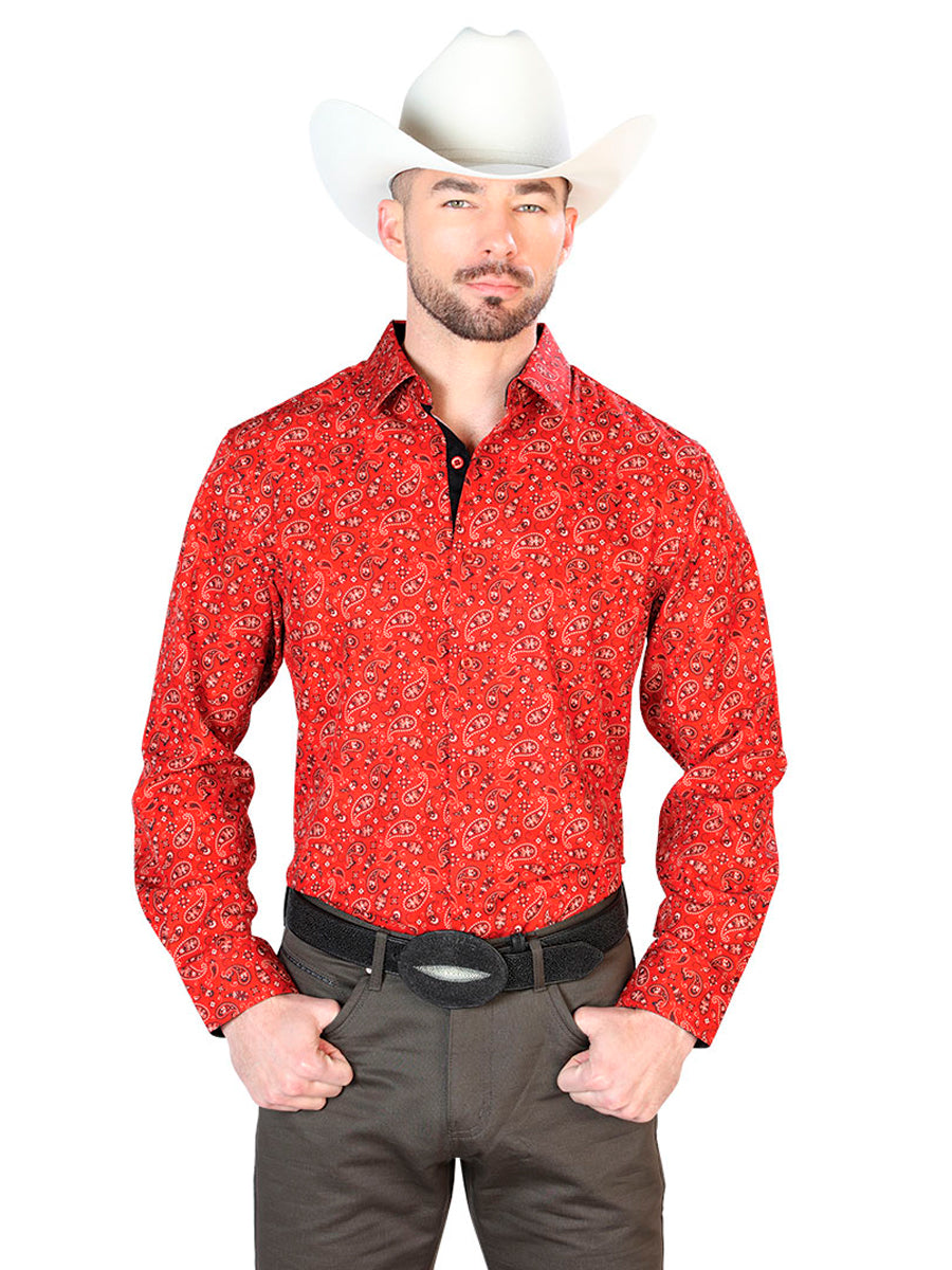 Camisa Casual Manga Larga El Señor De Los Cielos 418536 95% Poliéster 5% Elastano Rojo 43716