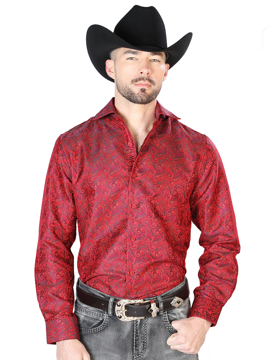 Camisa Casual Manga Larga El Señor De Los Cielos 2108002 100% Microfibra (Poliéster) Malva/Print 43740