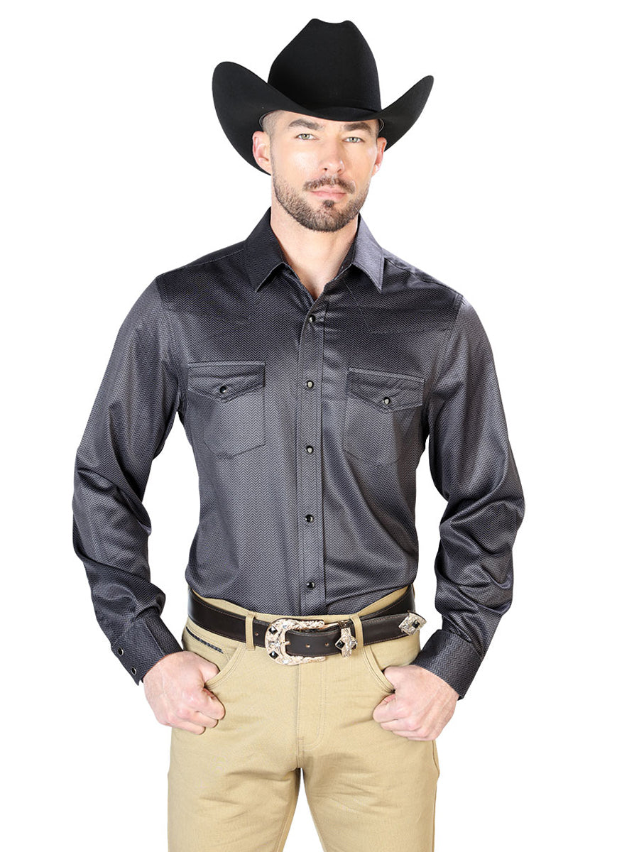 Camisa Casual Manga Larga El Señor De Los Cielos 51 97%Poliéster 3%Lycra Negro 43966