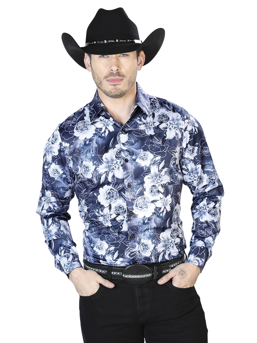 Camisa Casual Manga Larga El Señor De Los Cielos 5 97%Poliéster 3%Lycra Marino 43990