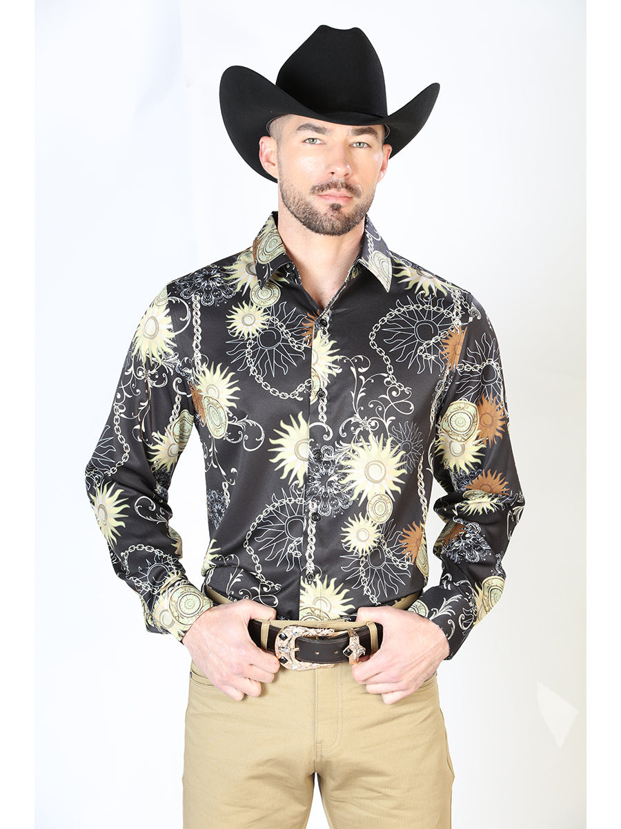 Camisa Casual L/ Manga El Señor de los Cielos 4 97%Poliéster 3%Lycra NEGRO/BLANCO 43992