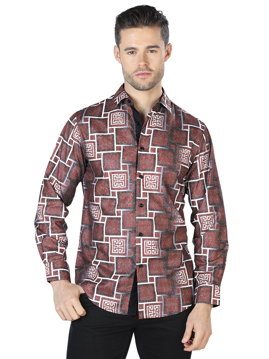 CAMISA CASUAL MANGA LARGA El Señor de los Cielos WH10-002 100% POLIESTER Azul 44006