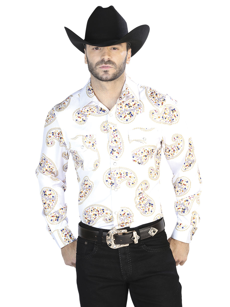 Camisa Casual Manga Larga El Señor De Los Cielos 3 97%Poliéster 3%Lycra Blanco Roto/Oro 44064