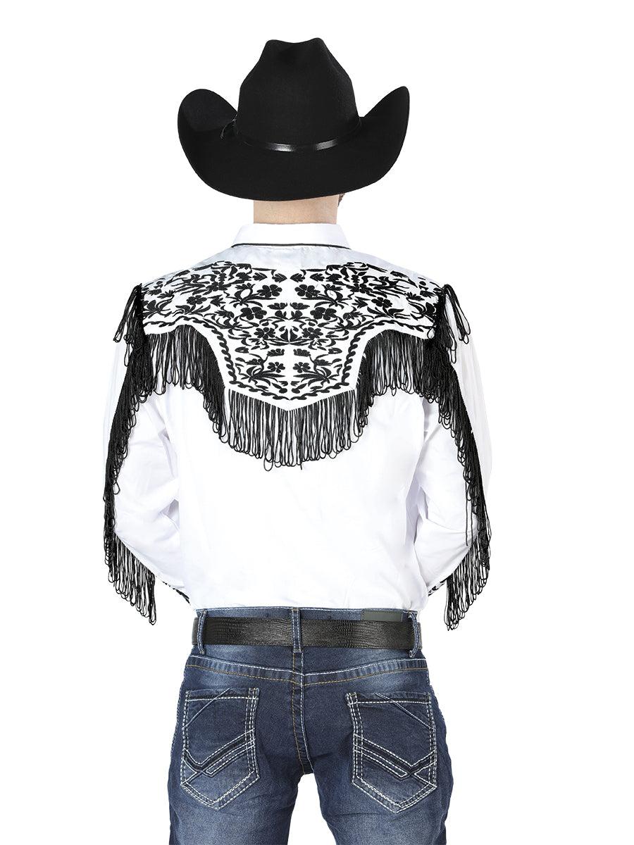 Camisa Casual L/ Manga El Señor De Los Cielos No.15 65% Poliéster 35% Algodón Blanco 44223