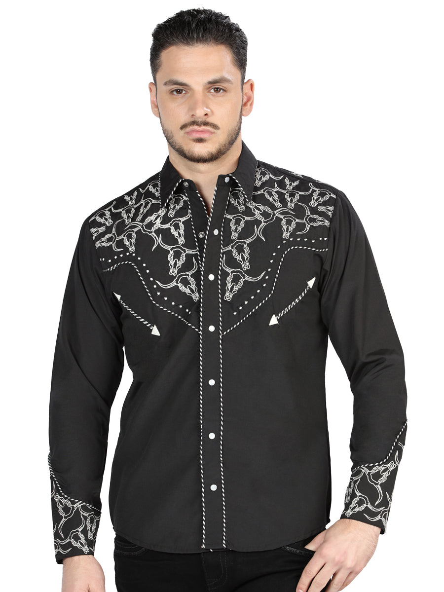 Camisa Vaquera M/ Larga El General 2801 65% Poliéster 35% Algodon Negro/beige-silver 44340