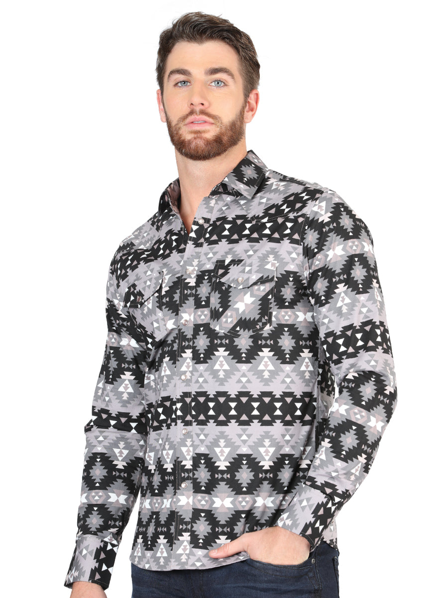 Camisa Vaquera M/ Larga El Senor De Los Cielos 23-09 97% Algodón 3% Lycra Negro 44397