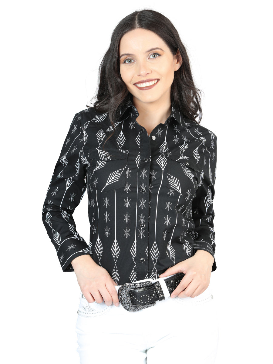 Camisa Vaquera M/ Larga El Senor De Los Cielos 23-25 97% Cotton 3% Lycra Negro 44436