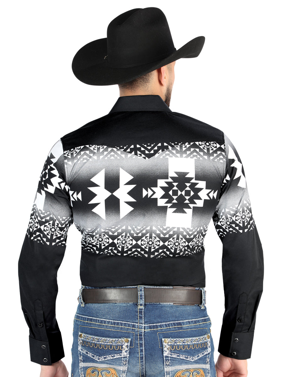 el General - Casual Manga Larga Camisa - Negro 44485