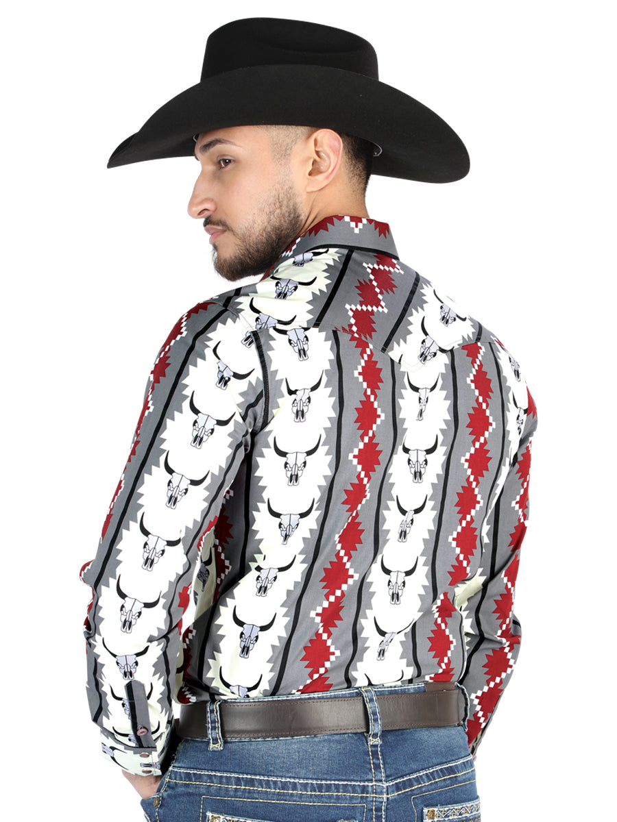 Camisa Vaquera M/ Larga El Senor De Los Cielos 23-61 97% Algodón 3% Lycra Marfil 44489