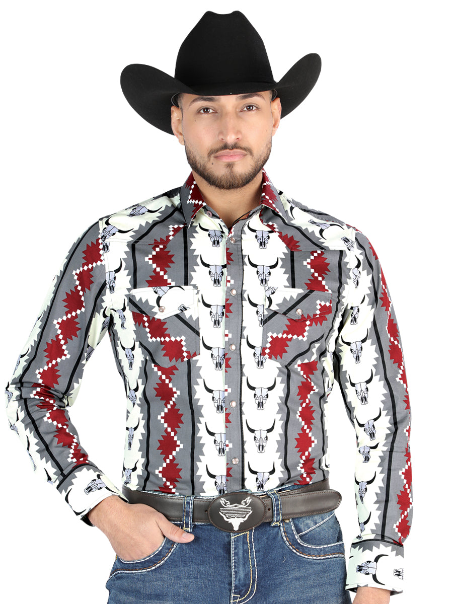 Camisa Vaquera M/ Larga El Senor De Los Cielos 23-61 97% Algodón 3% Lycra Marfil 44489