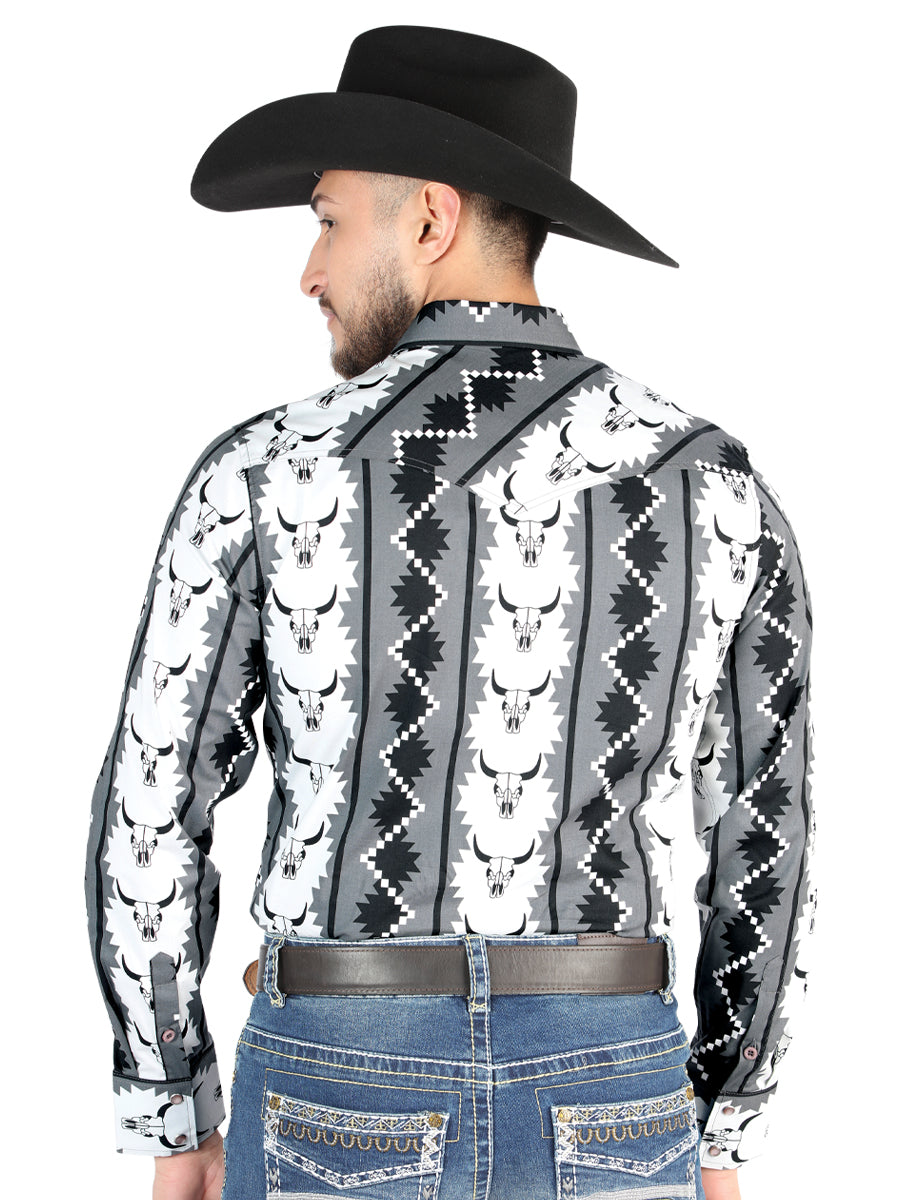 Camisa Vaquera M/ Larga El Senor De Los Cielos 23-63 97% Algodón 3% Lycra Negro 44491