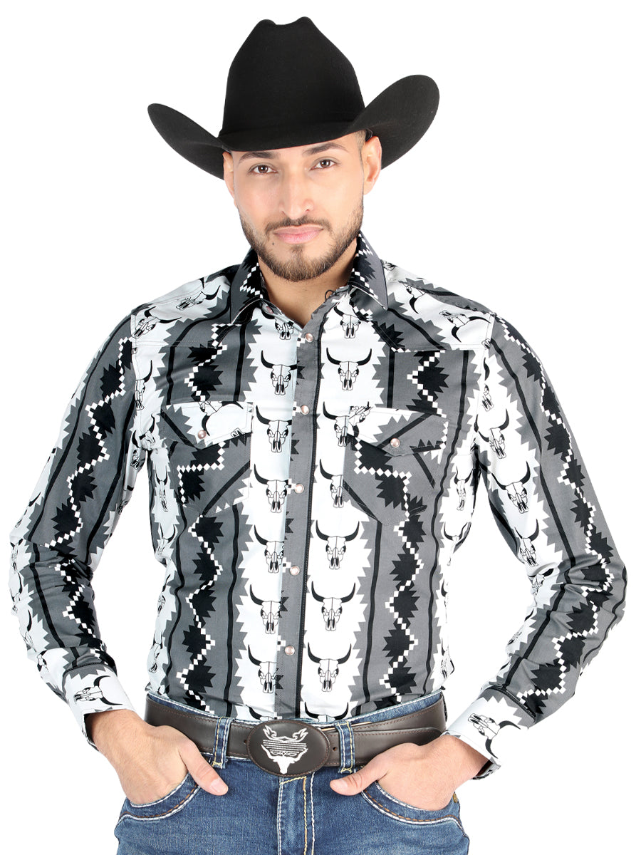 Camisa Vaquera M/ Larga El Senor De Los Cielos 23-63 97% Algodón 3% Lycra Negro 44491