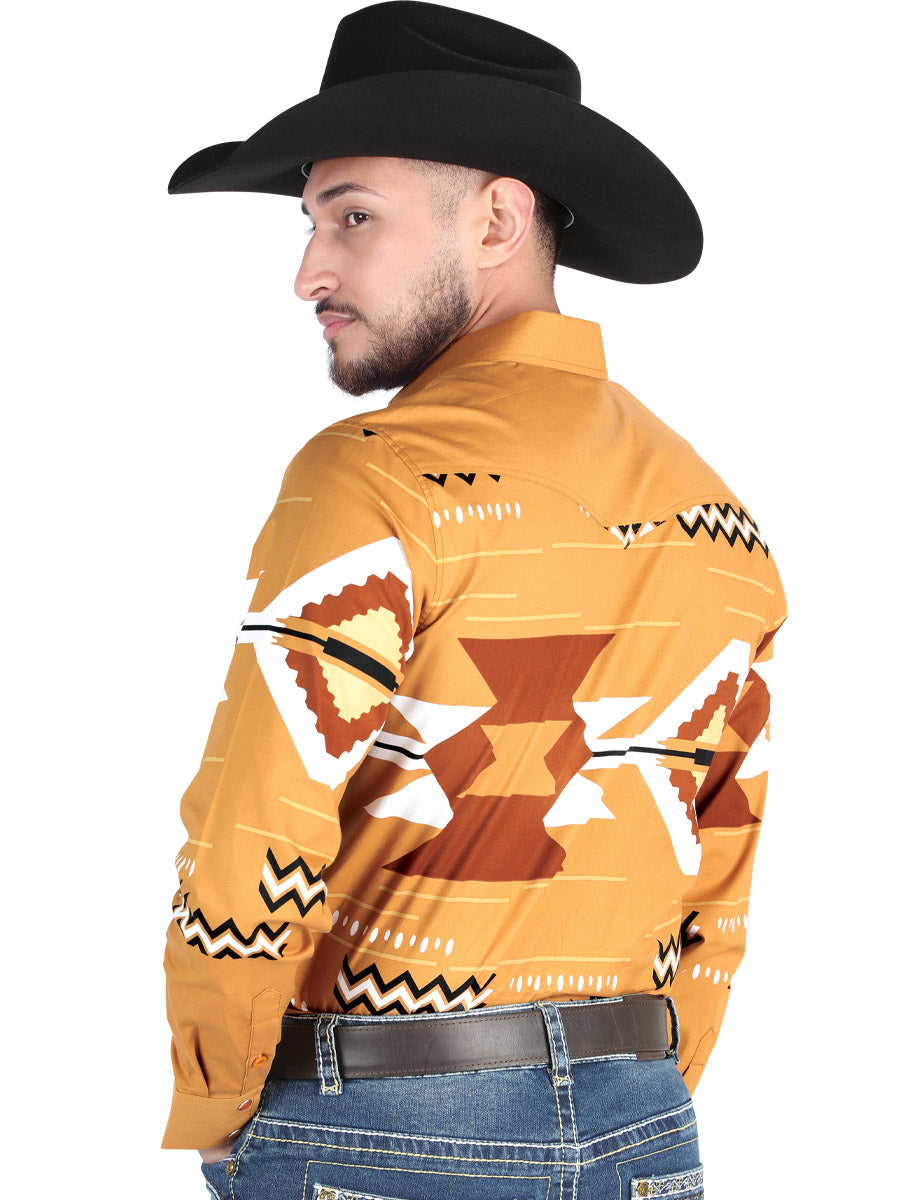 Camisa Vaquera M/ Larga El Senor De Los Cielos 23-67 97% Algodón 3% Lycra Taupe 44499