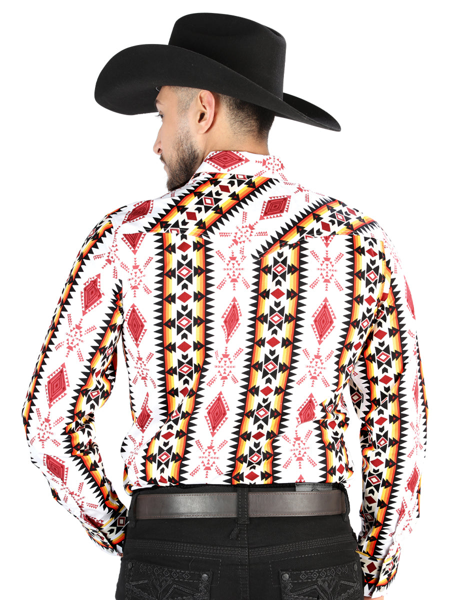 Camisa Vaquera M/ Larga El Senor De Los Cielos 23-70 97% Algodón 3% Lycra Blanca 44502