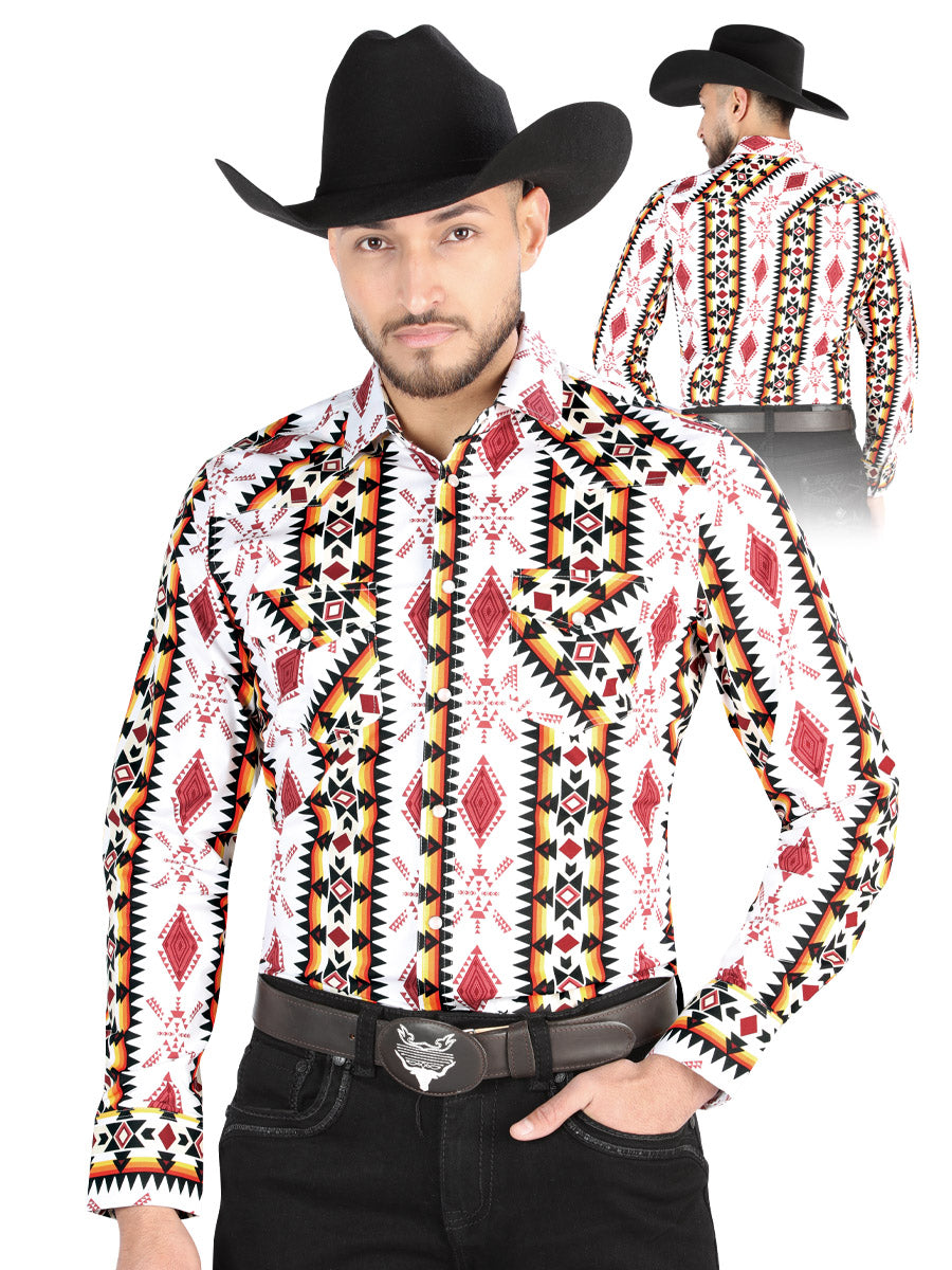 Camisa Vaquera M/ Larga El Senor De Los Cielos 23-70 97% Algodón 3% Lycra Blanca 44502