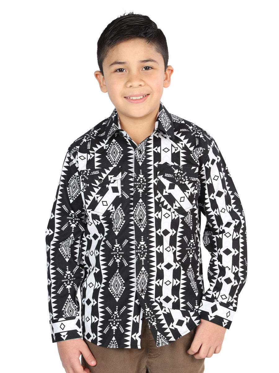 CAMISA VAQUERA M/ LARGA EL SENOR DE LOS CIELOS 23-69 97% ALGODÓN 3% LYCRA NEGRO 44507