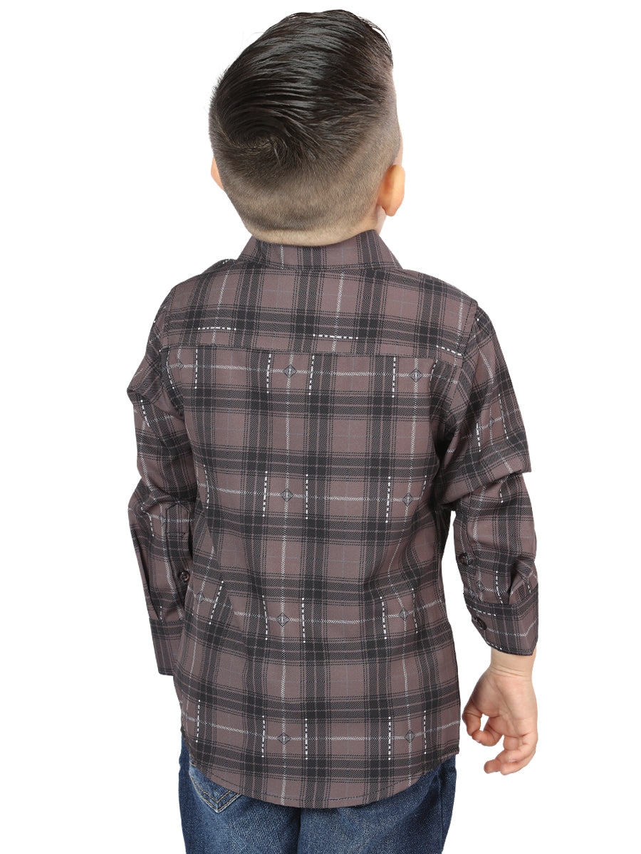 Camisa L/ Manga El Senor De Los Cielos Wh2307-90 97% Algodón 3% Spandex Moka/Oliva 44746