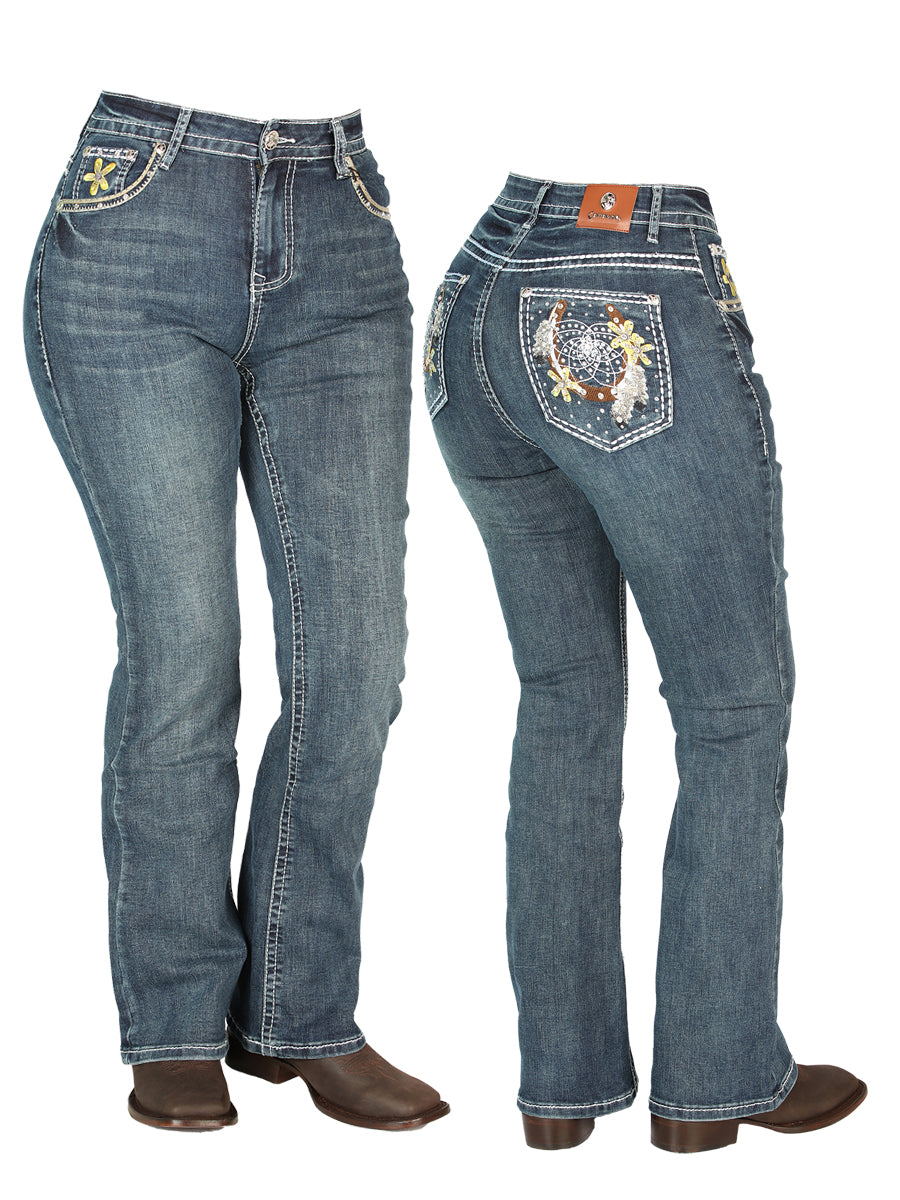 PANTALON DAMA CENTENARIO EC-W010 MEZCLILLA D.AZUL 44959