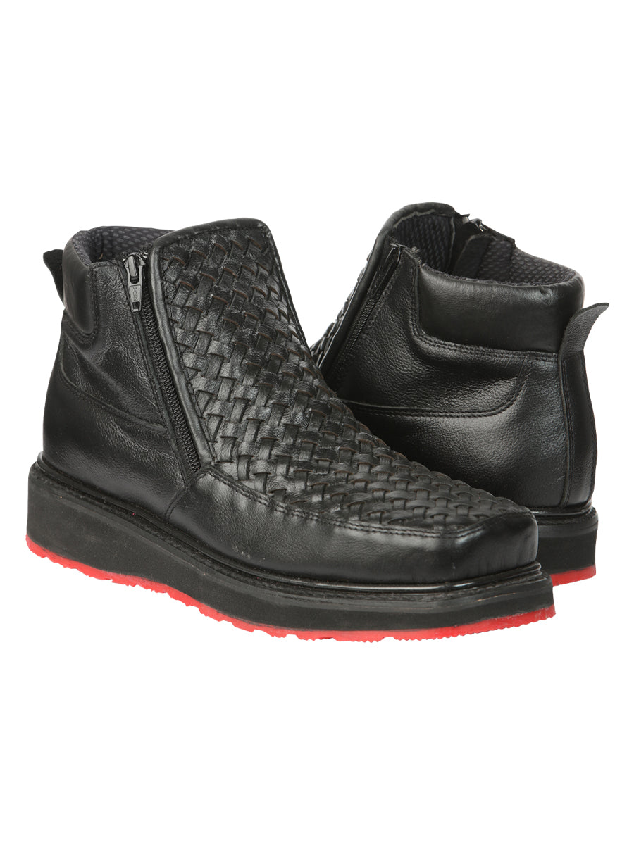 Botin C/ Cierre El General Macho Tejido Negro 45183
