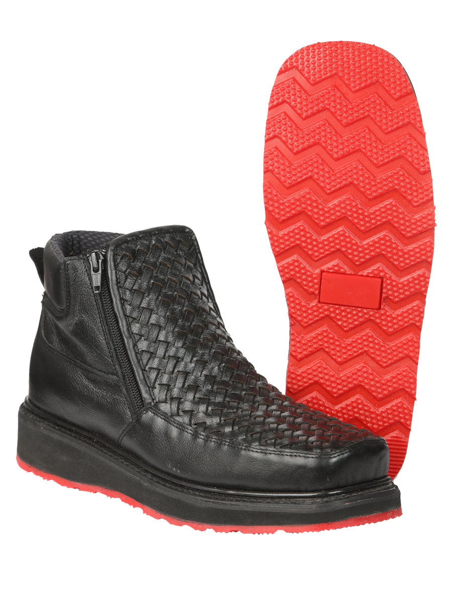 Botin C/ Cierre El General Macho Tejido Negro 45183