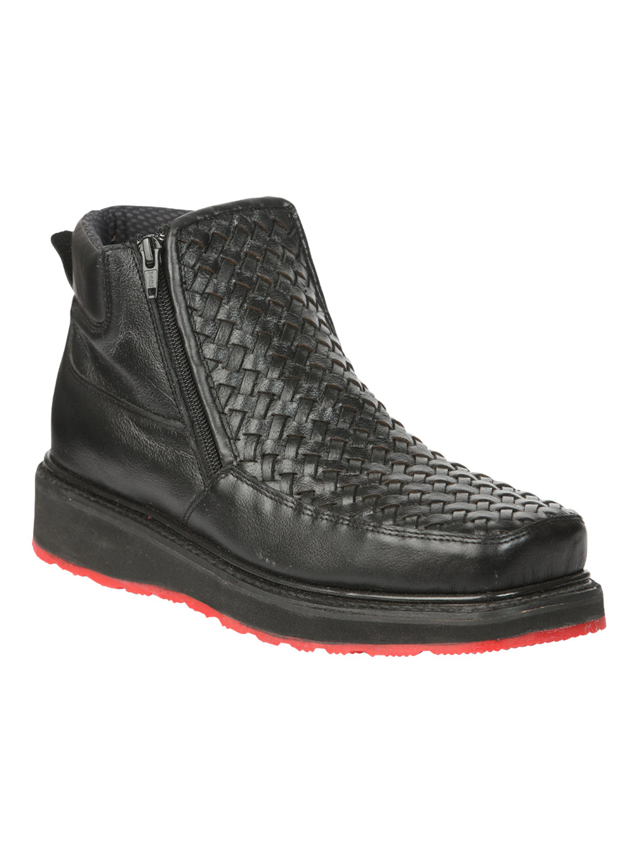 Botin C/ Cierre El General Macho Tejido Negro 45183