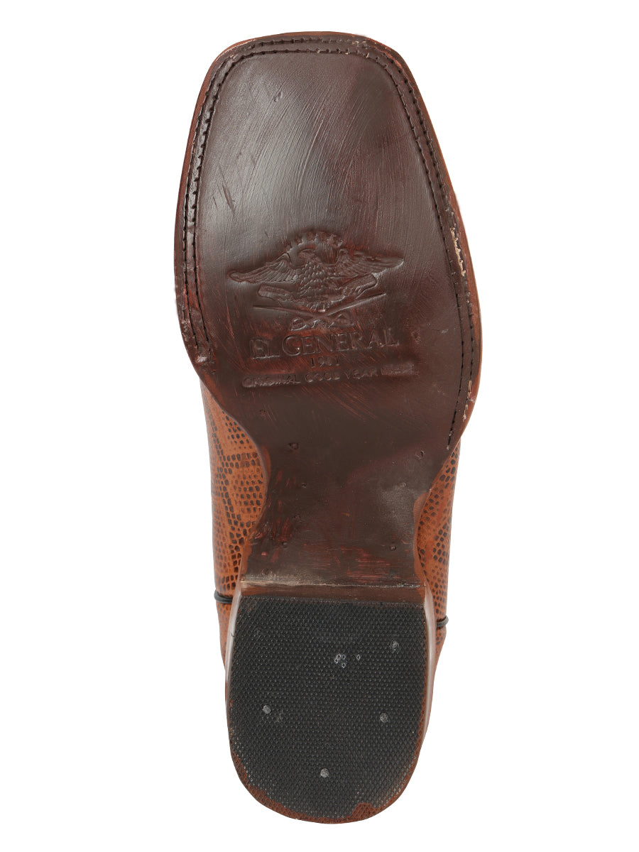 el General Caballero Pitón Imitación Rodeo Botas - Cognac 45435