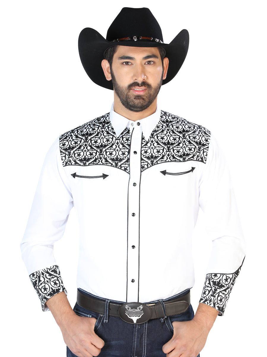 el Señor de los Cielos Bordado Camisa Blanco/negro 126705