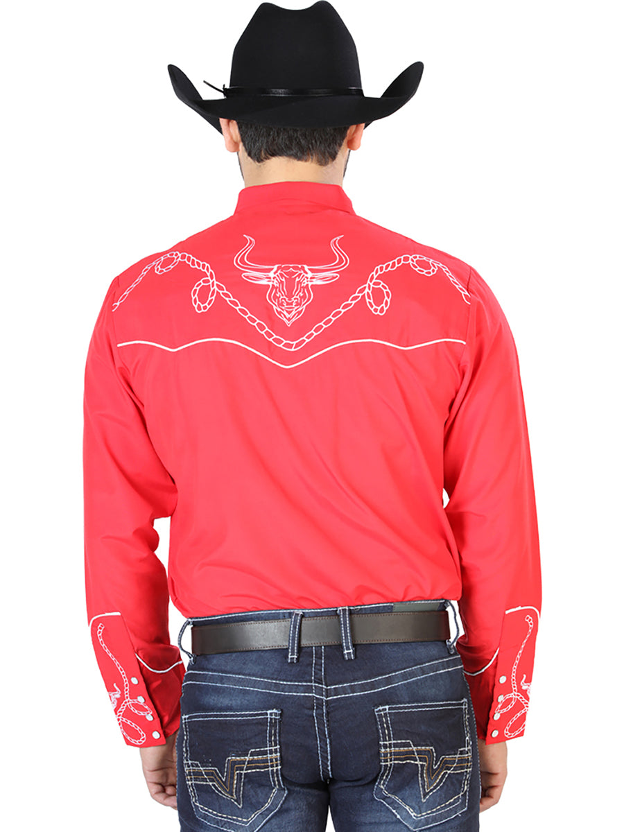 el Señor de los Cielos Bordado Camisa Rojo/blanco 126713