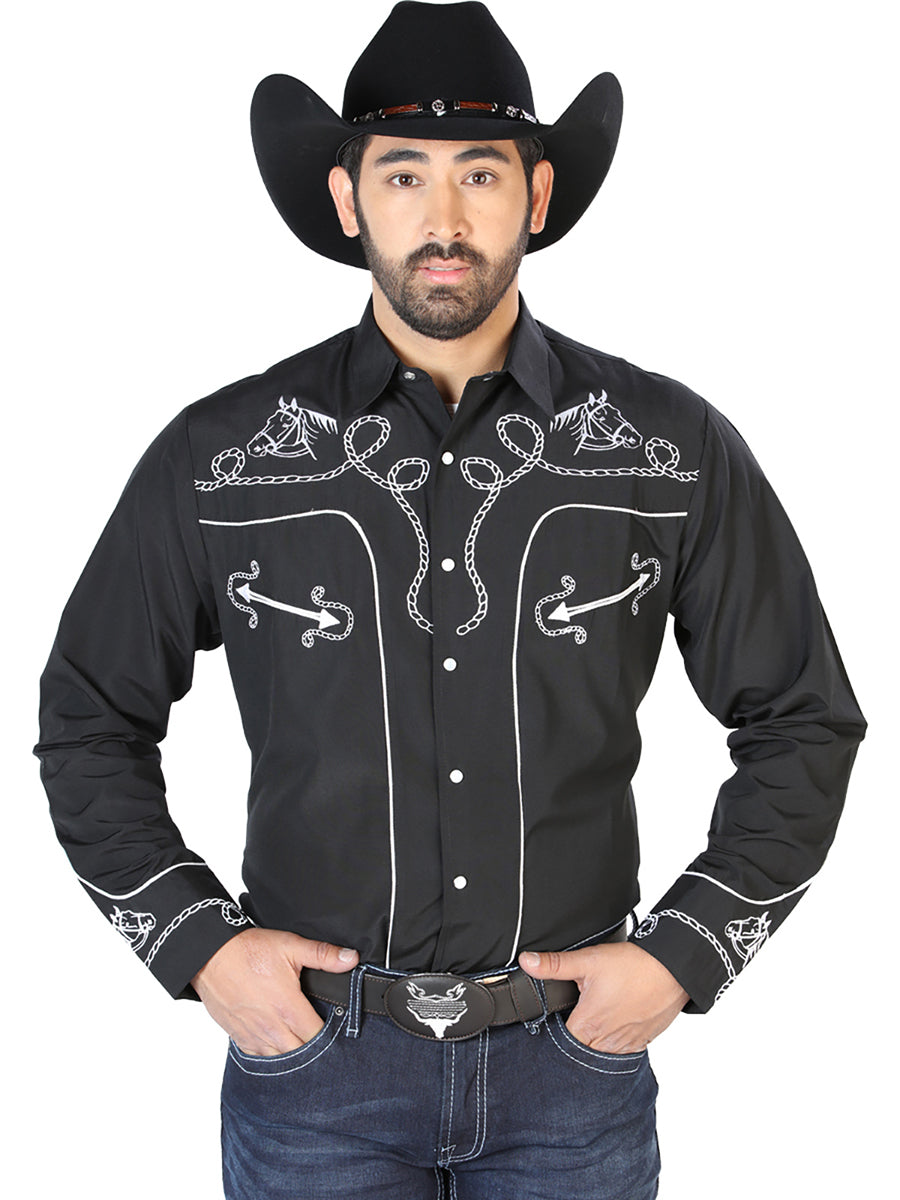 Camisa Vaquera L/ Manga El Señor de los Cielos No.17 65% POLIÉSTER 35% ALGODÓN Negro 126714