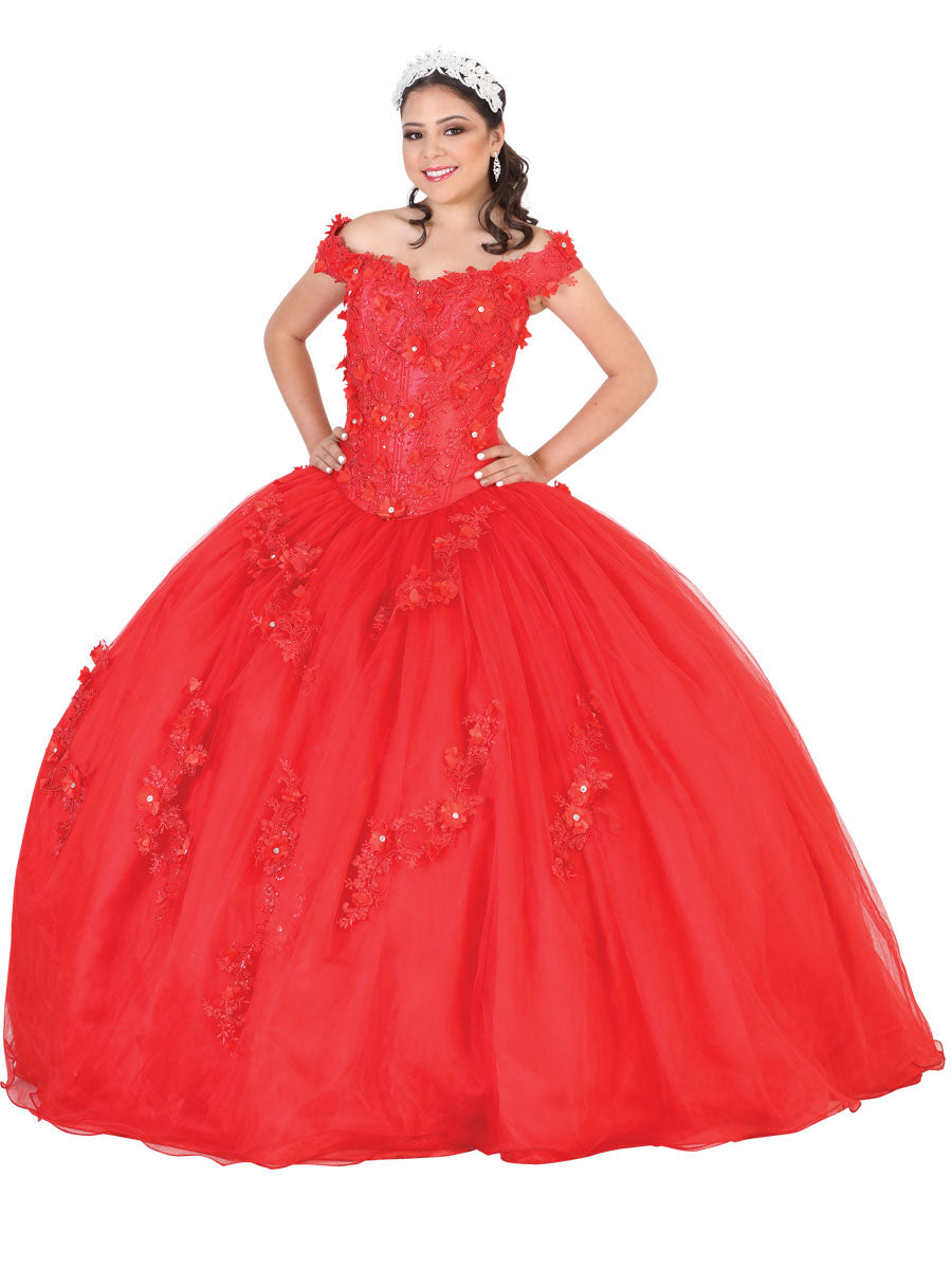 Vestido Quinceañera Mis Xv Primaveras Xv 100% Poliester Rojo 602187