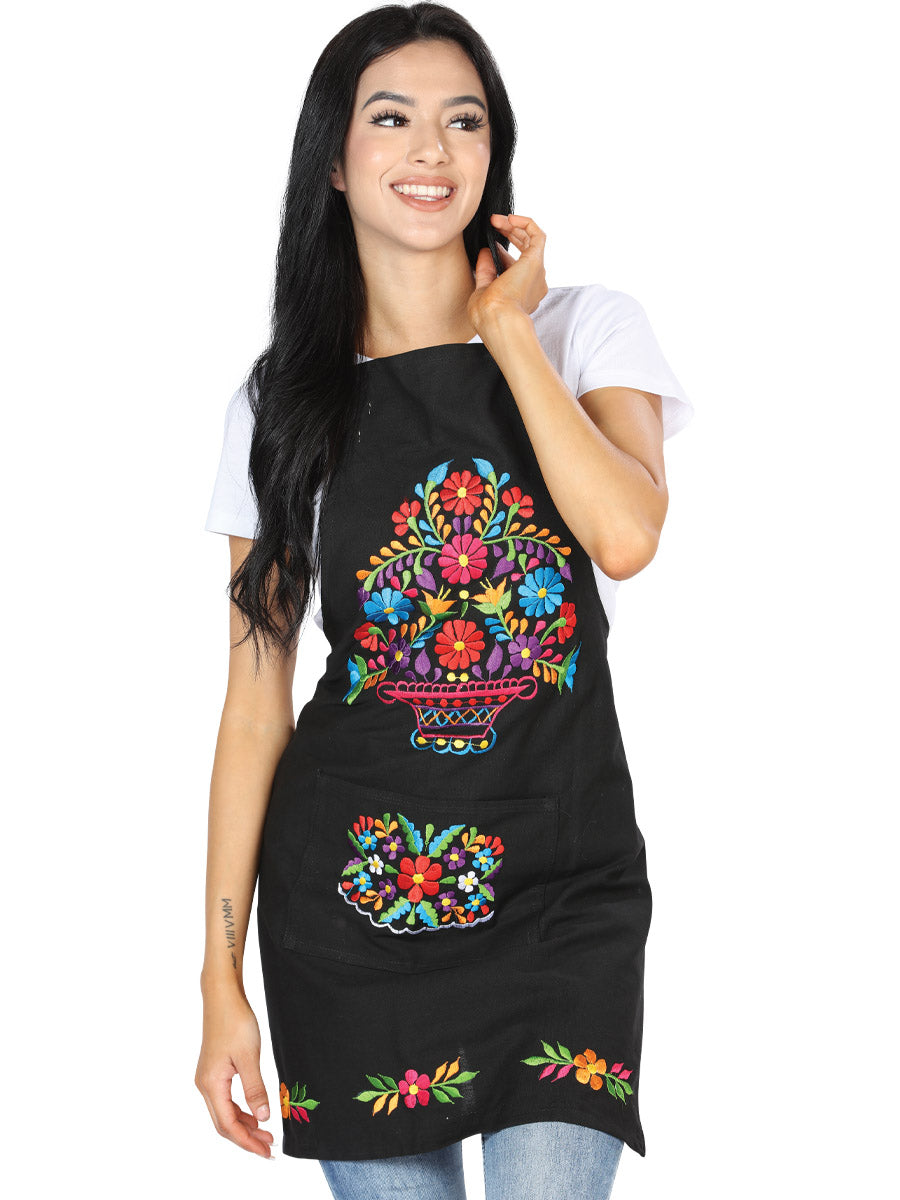 Mandil Mexico Artesanal Mandil 100% Algodón Negro 603156