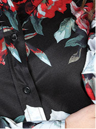 Blusa L/ Manga El Señor De Los Cielos 97%Poliéster 3%Lycra Negro/ Blanco Flores 43893