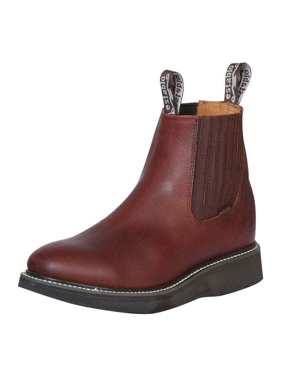 Botin Trabajo S/c Establo 551-23 S/negra Piel Graso Vino 24963