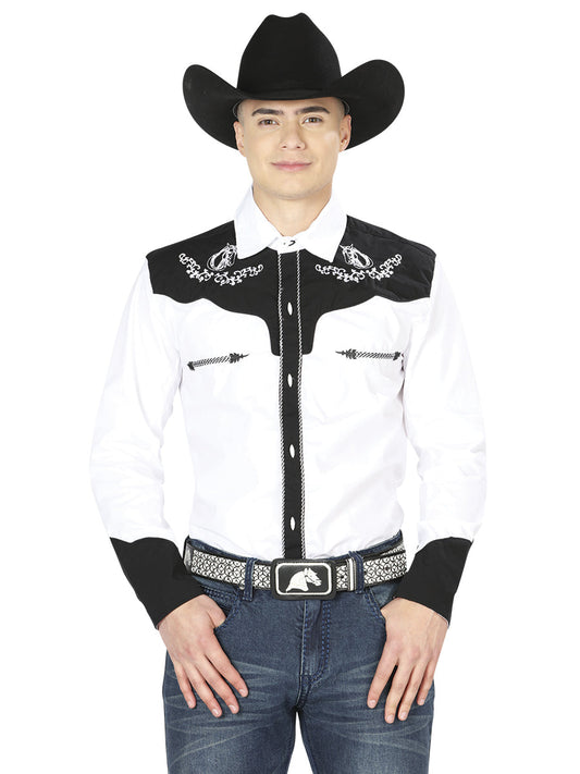 Camisa Charra Manga Larga El General Cvap1021 65% Poliester 35% Algodon Blanca 35185