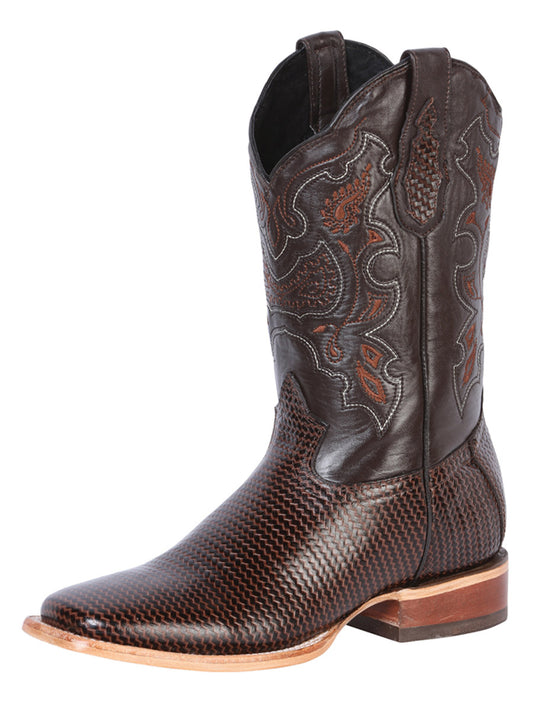 Bota Rodeo El General Sr-18-143 Piel Grabado Tejido Cigar 41791