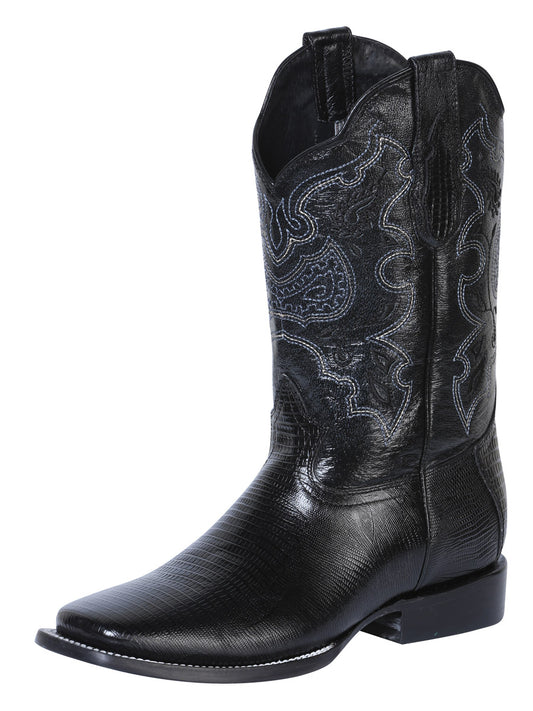 Bota Rodeo El General Sr-18-130 Piel Imit. Lizard Negro 41904