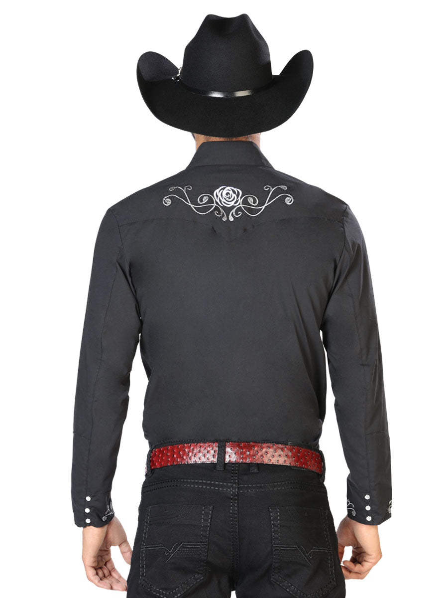 Camisa Vaquera Manga Larga El Senor De Los Cielos Mc261914 65% Polyester 35% Algodon Negro 42937