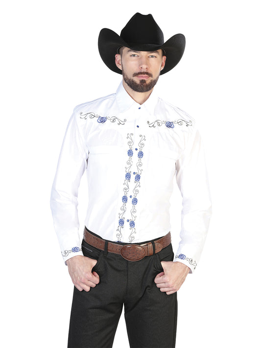 Camisa Vaquera M/ Larga El Senor De Los Cielos Mc261914 65% Poliester 35% Algodon Blanco 42938