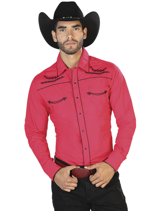 Rojo Vaquero Manga Larga Camisa 42952