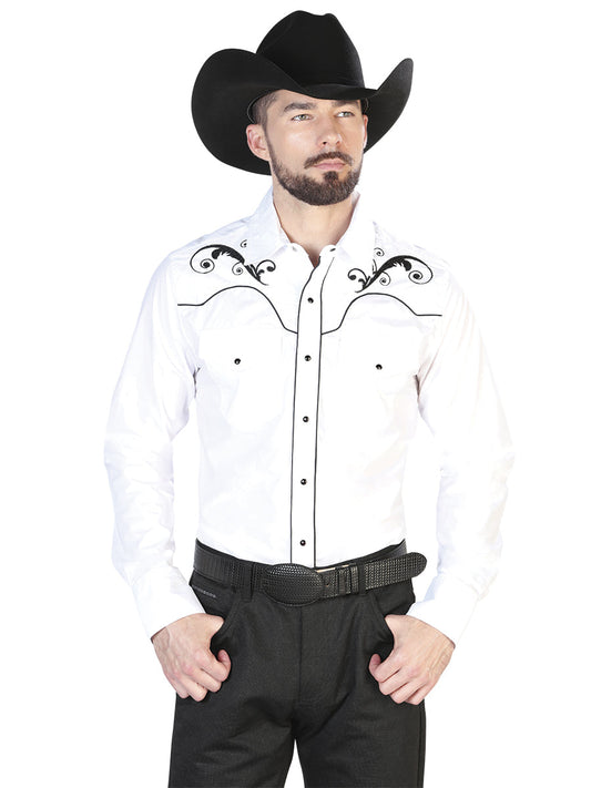 el Señor de los Cielos Bordado Camisa Blanco/negro 42957