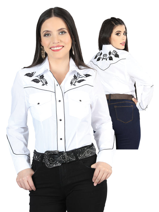 CAMISA VAQUERA M/ LARGA EL SENOR DE LOS CIELOS MC061920 65% POLYESTER 35% ALGODON BLANCO  42970