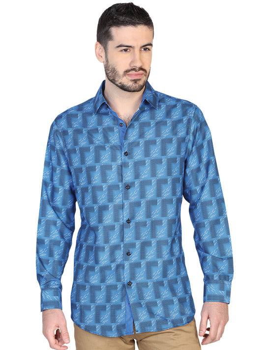 Camisa Casual M/ Larga El Senor De Los Cielos Ea000907 100% Poliéster Azul/Royal 43019