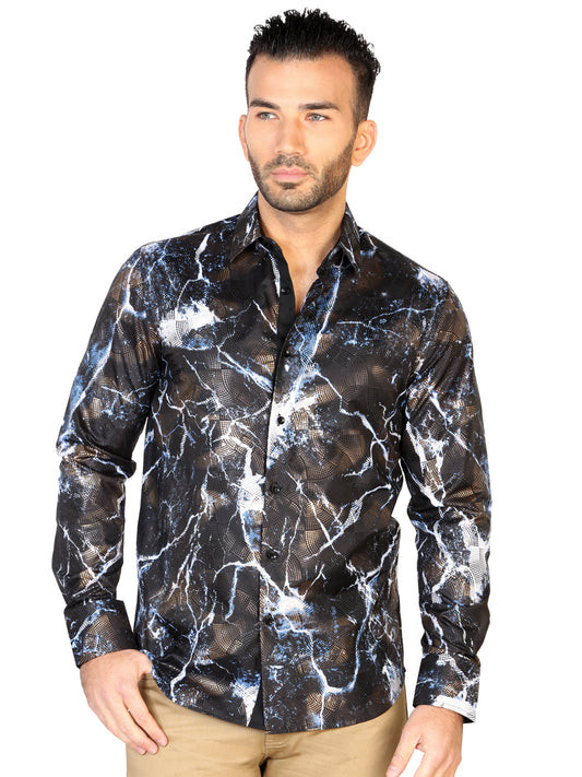 Camisa Casual 4# El General De-17 100% Modal Negro/Blanco 43119