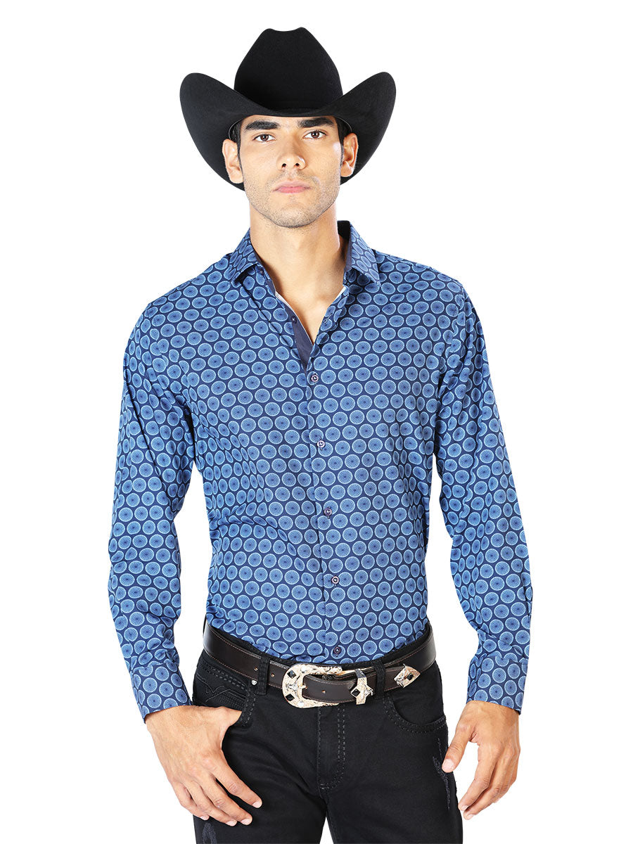 Camisa Casual Manga L El Señor de los Cielos WH-046 97% Poliéster 3% Elastano AZUL MARINO 43550