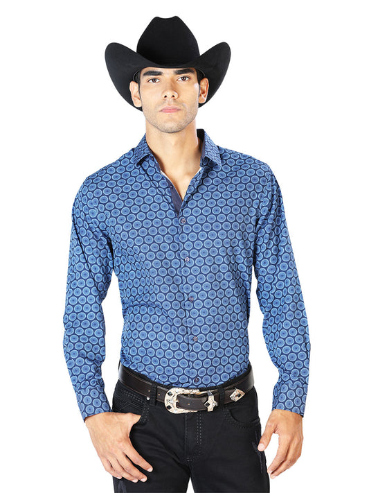 Camisa Casual Manga L El Señor de los Cielos WH-046 97% Poliéster 3% Elastano AZUL MARINO 43550